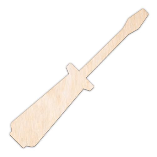 Creative Deco Personalisierte Holzscheiben Anhänger Sperrholz 3mm | Schraubenzieher | 5-100 cm | Holz Wanddeko Kinderzimmer | Lasergeschnittene Sperrholzausschnitte für Decoupage, zum Bemalen, Basteln von Creative Deco