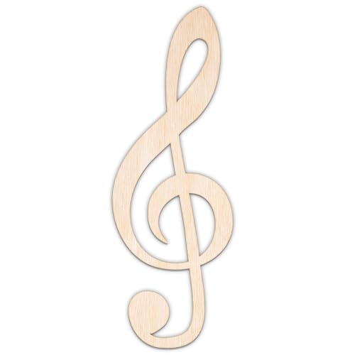 Creative Deco Personalisierte Holzscheiben Anhänger Sperrholz 3mm | Violinschlüssel | 5-100 cm | Holz Wanddeko Kinderzimmer | Lasergeschnittene Sperrholzausschnitte für Decoupage, zum Bemalen, Basteln von Creative Deco