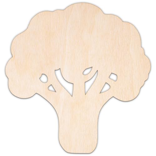 Creative Deco Personalisierte Holzscheiben Gemüse Holzanhänger Sperrholz 3mm | Brokkoli | 5-100 cm | Wand Deko | Lasergeschnittene Sperrholzausschnitte für Decoupage, zum Bemalen, Basteln von Creative Deco