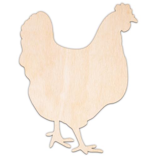 Creative Deco Personalisierte Holztiere aus Sperrholz 3mm | Henne | 5-100 cm | Bauernhoftiere Tierfiguren zum Bemalen | Wanddeko Kinderzimmer | Lasergeschnittene Sperrholzausschnitte für Decoupage von Creative Deco