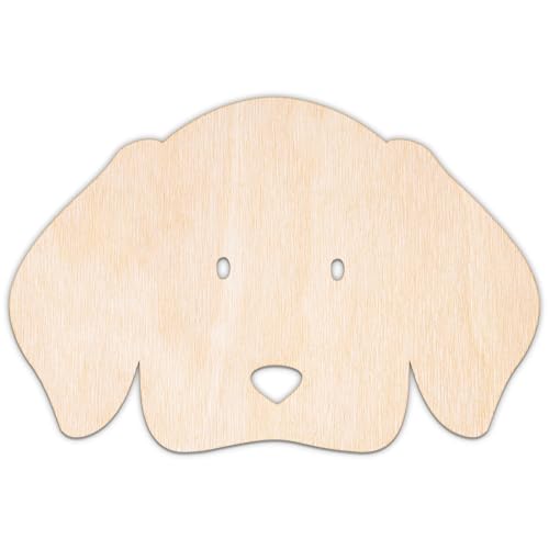 Creative Deco Personalisierte Holztiere aus Sperrholz 3mm | Hund Gesicht | 5-100 cm | Tiere Tierfiguren | Wanddeko Kinderzimmer | Lasergeschnittene Sperrholzausschnitte zum Bemalen von Creative Deco