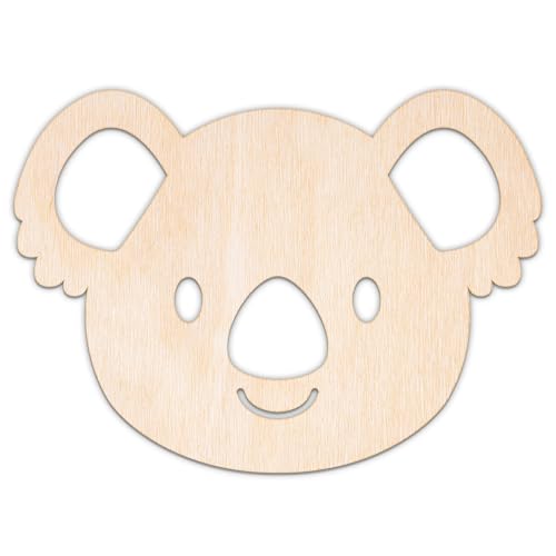 Creative Deco Personalisierte Holztiere aus Sperrholz 3mm | Koala Gesicht | 5-100 cm | Tiere Tierfiguren | Wanddeko Kinderzimmer | Lasergeschnittene Sperrholzausschnitte zum Bemalen von Creative Deco