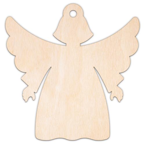 Creative Deco Personalisierte Weihnachtsanhänger aus Sperrholz 3mm | Engel | 10-100 cm | Weihnachtsdeko Holz | Lasergeschnittene Sperrholzausschnitte für Decoupage von Creative Deco