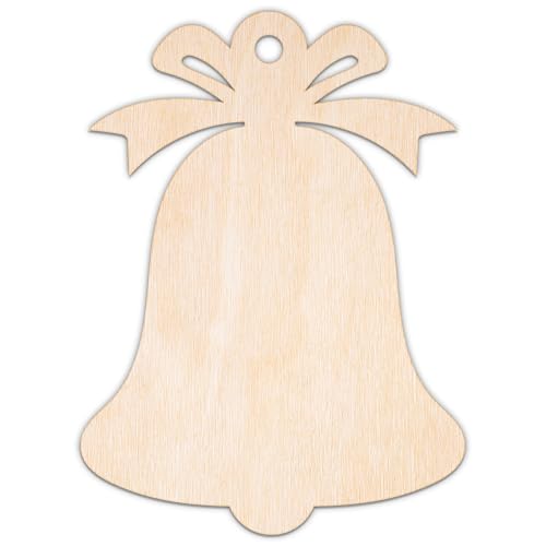Creative Deco Personalisierte Weihnachtsanhänger aus Sperrholz 3mm | Glöckchen | 10-100 cm | Weihnachtsdeko Holz | Lasergeschnittene Sperrholzausschnitte für Decoupage von Creative Deco
