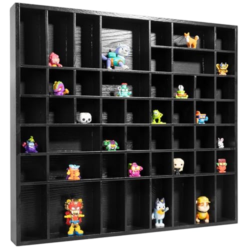 Creative Deco Schwarze Setzkasten Holz Sammelbox Holztablett 51 Fächer | 52 x 46 x 5 cm | Bemalen Holz Sortierung Speicherregal Box Drucker Vitrine | Für Decoupage, Lagerung, Dekoration, Sortierbox von Creative Deco