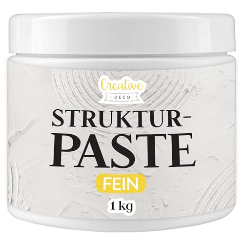 Creative Deco Strukturpaste Feinkörnig 1 kg | Weiße Spachtelmasse für Acrylmalerei | Feinpaste für Kunstprojekte, Acrylfarbe, DIY, 3D-Effekte, Texturen | Einfach mit Palettenmesser aufzutragen Creative Deco Strukturpaste Feinkörnig 1 kg | Weiße Spachtelmasse für Acrylmalerei | Feinpaste für Kunstprojekte, Acrylfarbe, DIY, 3D-Effekte, Texturen | Einfach mit Palettenmesser aufzutragen von Creative Deco