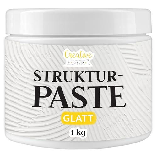 Creative Deco Strukturpaste Glatt 1 kg | Weiße Spachtelmasse für Acrylmalerei | Modellierpaste für Kunstprojekte, Acrylfarbe, DIY, 3D-Effekte, Texturen | Einfach mit Palettenmesser aufzutragen Creative Deco Strukturpaste Glatt 1 kg | Weiße Spachtelmasse für Acrylmalerei | Modellierpaste für Kunstprojekte, Acrylfarbe, DIY, 3D-Effekte, Texturen | Einfach mit Palettenmesser aufzutragen von Creative Deco
