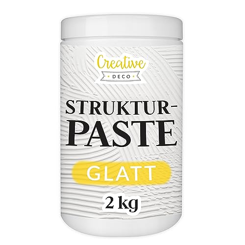 Creative Deco Strukturpaste Glatt 2 kg | Weiße Spachtelmasse für Acrylmalerei | Modellierpaste für Kunstprojekte, Acrylfarbe, DIY, 3D-Effekte, Texturen | Einfach mit Palettenmesser aufzutragen Creative Deco Strukturpaste Glatt 2 kg | Weiße Spachtelmasse für Acrylmalerei | Modellierpaste für Kunstprojekte, Acrylfarbe, DIY, 3D-Effekte, Texturen | Einfach mit Palettenmesser aufzutragen von Creative Deco