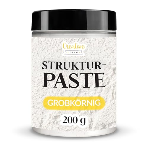 Creative Deco Strukturpaste Grobkörnig 200 g | Weiße Spachtelmasse für Acrylmalerei | Modellierpaste für Kunstprojekte, Acrylfarbe, DIY, 3D-Effekte, Texturen | Einfach mit Palettenmesser aufzutragen Creative Deco Strukturpaste Grobkörnig 200 g | Weiße Spachtelmasse für Acrylmalerei | Modellierpaste für Kunstprojekte, Acrylfarbe, DIY, 3D-Effekte, Texturen | Einfach mit Palettenmesser aufzutragen von Creative Deco