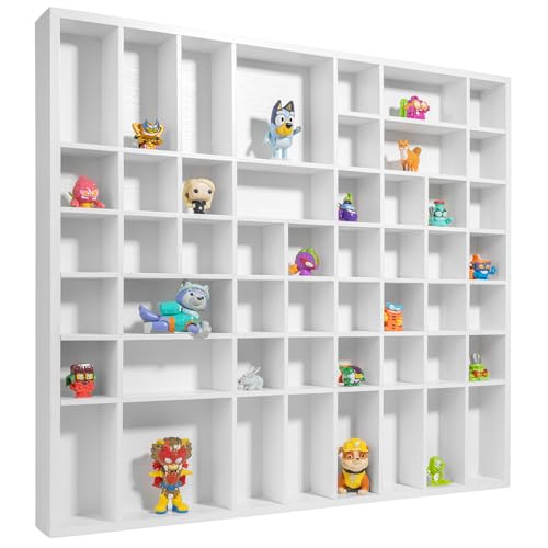 Creative Deco Weiße Setzkasten Holz Sammelbox Holztablett 51 Fächer | 52 x 46 x 5 cm | Bemalen Holz Sortierung Speicherregal Box Drucker Vitrine | Für Decoupage, Lagerung, Dekoration, als Sortierbox von Creative Deco
