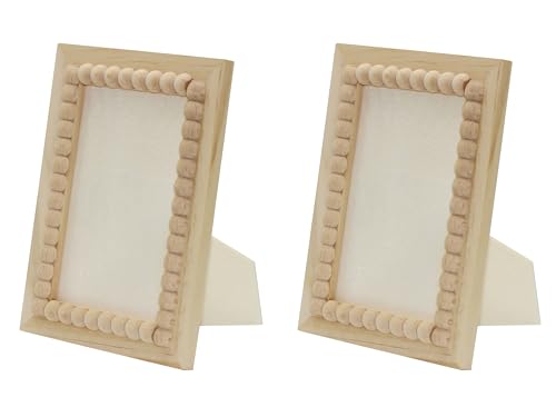 Creative Hobbies Bilderrahmen aus unlackiertem Holz, zum Bemalen oder Dekorieren, passend für 10,2 x 15,2 cm große Fotos, Boho-Bauernhaus-Display für Tischplatte oder Wand, 2 Stück Creative Hobbies Bilderrahmen aus unlackiertem Holz, zum Bemalen oder Dekorieren, passend für 10,2 x 15,2 cm große Fotos, Boho-Bauernhaus-Display für Tischplatte oder Wand, 2 Stück von Creative Hobbies