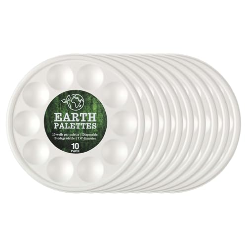 Creative Mark Einweg-Farbpalette, 19 cm Durchmesser, umweltfreundlich, biologisch abbaubar, für Künstler, kompostierbare Farbwanne mit je 10 Mulden, einfache Reinigung, 100 Stück Creative Mark Einweg-Farbpalette, 19 cm Durchmesser, umweltfreundlich, biologisch abbaubar, für Künstler, kompostierbare Farbwanne mit je 10 Mulden, einfache Reinigung, 100 Stück von Creative Mark