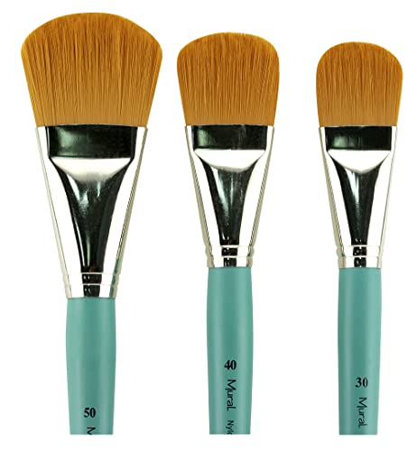 Creative Mark Große Künstlerpinsel – goldene Taklon-Pinsel für Acryl- und Aquarellfarbe – Filbert # 50, 40, 30 Creative Mark Große Künstlerpinsel – goldene Taklon-Pinsel für Acryl- und Aquarellfarbe – Filbert # 50, 40, 30 von Creative Mark