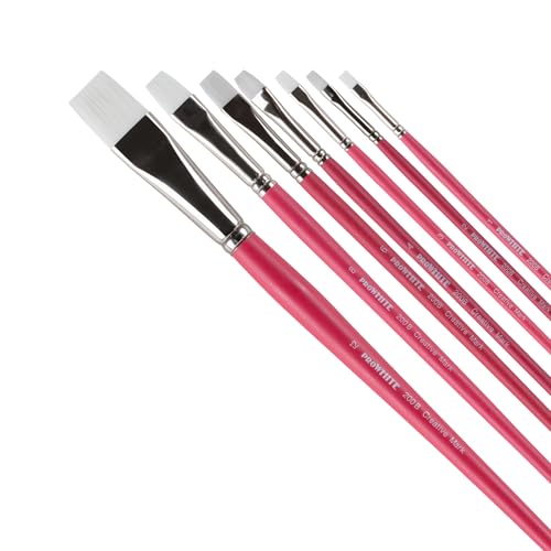 Creative Mark Pro White weiche Filament-Acryl-Pinsel – sortiert, helles Set von 7 – nahtlose Hülse – kurzer Holzgriff Pinsel für Acrylmalerei, Acryl-Gouache, Öle und Kasein Creative Mark Pro White weiche Filament-Acryl-Pinsel – sortiert, helles Set von 7 – nahtlose Hülse – kurzer Holzgriff Pinsel für Acrylmalerei, Acryl-Gouache, Öle und Kasein von Creative Mark