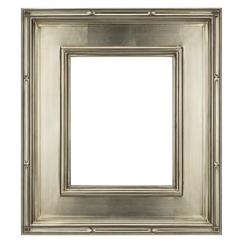 MUSEUM Plein Air Bilderrahmen Antik black w/Gold Trim Finish Holz Kunst Rahmen für Leinwand Artwork – Sortiment, Silver Leaf, 24x30 von Creative Mark