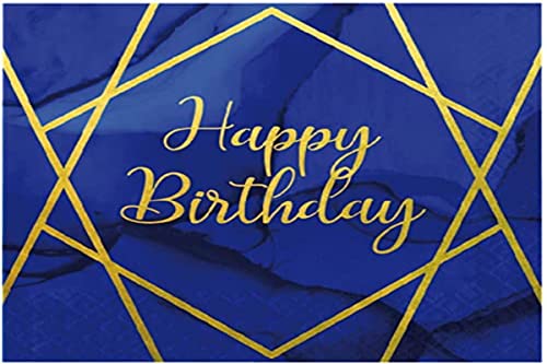 Creative Party PC038DI Servietten mit Aufschrift "Happy Birthday", Blau und Gold, 16 Stück Creative Party PC038DI Servietten mit Aufschrift "Happy Birthday", Blau und Gold, 16 Stück von Creative Party