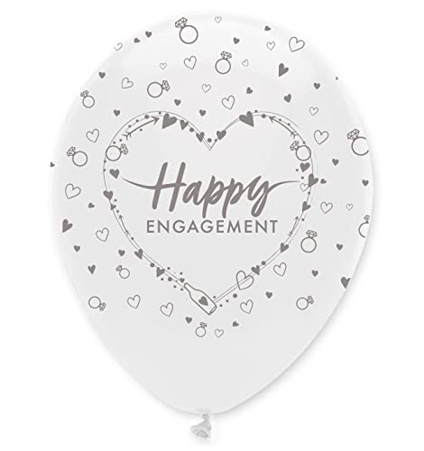 Happy Engagement Latex-Luftballons, Perlglanz, Rundum-Druck von Creative Party