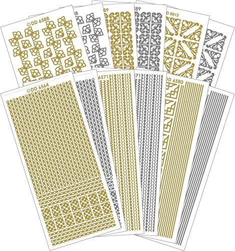 Kreative Produkte craftstickers Grenzen/Ecken, Aufkleber, mehrfarbig von Creative Products