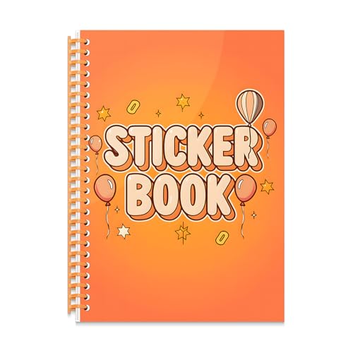 B5 Reusable Sticker Book Blank Activity Sticker Collecting Book Sticker Album Stickers Storage Display 40 Sheets Size 10.2" x 7.16" (Style E Orange) von Creative hand