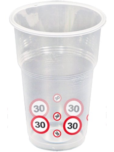 Folat Traffic Schild Geburtstag Party Becher (Pack von 10) – 30. Geburtstag von Folat