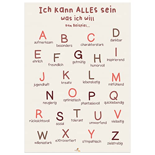 CreativeRobin ABC Affirmations-Poster | Kinderzimmer, Kita, Kindergarten | DIN A3 von CreativeRobin
