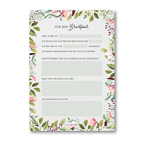 CreativeRobin Hochzeitswünsche für das Brautpaar I Hochzeitsspiel für 50 Gäste I A5 Notizblock CreativeRobin Hochzeitswünsche für das Brautpaar I Hochzeitsspiel für 50 Gäste I A5 Notizblock von CreativeRobin