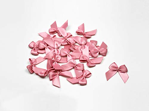20 Stück Satinschleifen 2,5x3cm (altrosa 158) // Deko Schleifen für Hochzeit Taufe Kommunion Applikation Streudeko einfarbig von Creativery