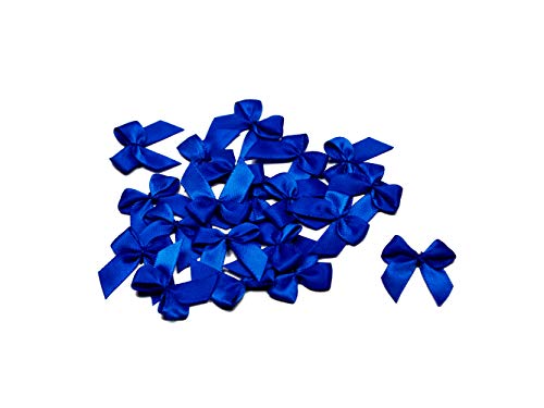 20 Stück Satinschleifen 2,5x3cm (blau/königsblau 352) // Deko Schleifen für Hochzeit Taufe Kommunion Applikation Streudeko einfarbig von Creativery