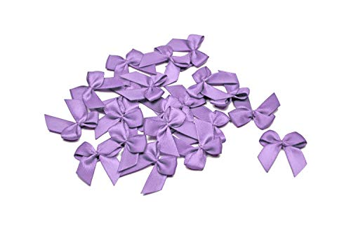 20 Stück Satinschleifen 2,5x3cm (flieder 462) // Deko Schleifen für Hochzeit Taufe Kommunion Applikation Streudeko einfarbig von Creativery