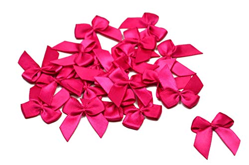 20 Stück Satinschleifen 2,5x3cm (fuchsia 187) // Deko Schleifen für Hochzeit Taufe Kommunion Applikation Streudeko einfarbig von Creativery
