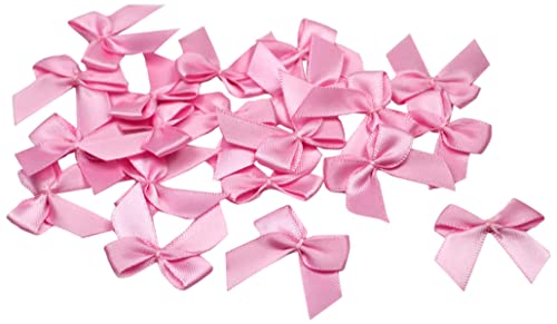 20 Stück Satinschleifen 2,5x3cm (rosa 148) // Deko Schleifen für Hochzeit Taufe Kommunion Applikation Streudeko einfarbig von Creativery