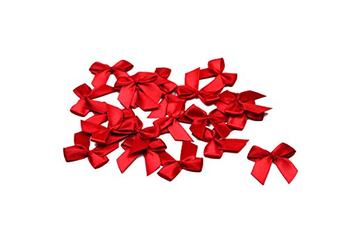 20 Stück Satinschleifen 2,5x3cm (rot 250) // Deko Schleifen für Hochzeit Taufe Kommunion Applikation Streudeko einfarbig von Creativery