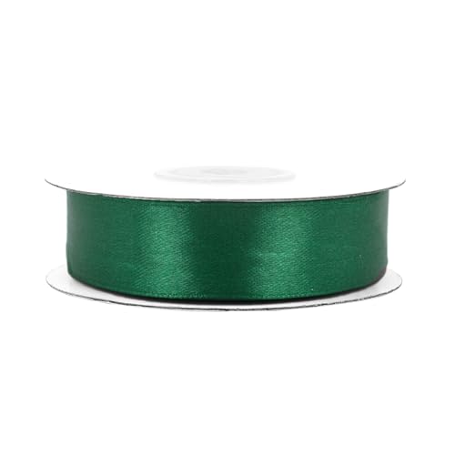 Satinband 18mm x 25m Rolle - FARBAUSWAHL in 3/6/12/18/25/38/50/75/100mm - farbecht & waschbar - Schleifenband für Hochzeit - Geschenkband zum Verpacken Dekorieren Basteln - Dunkelgrün 587 von Creativery