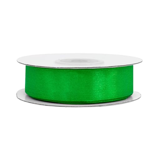 Satinband 18mm x 25m Rolle - FARBAUSWAHL in 3/6/12/18/25/38/50/75/100mm - farbecht & waschbar - Schleifenband für Hochzeit - Geschenkband zum Verpacken Dekorieren Basteln - Grün 580 von Creativery