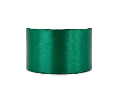 Satinband 50mm x 25m Rolle - FARBAUSWAHL in 3/6/12/18/25/38/50/75/100mm - farbecht & waschbar - Schleifenband für Hochzeit - Geschenkband zum Verpacken Dekorieren Basteln - Dunkelgrün 587 von Creativery