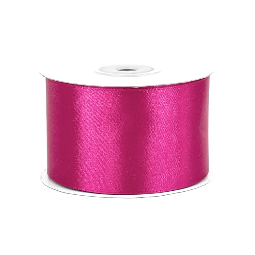 Satinband 50mm x 25m Rolle - FARBAUSWAHL in 3/6/12/18/25/38/50/75/100mm - farbecht & waschbar - Schleifenband für Hochzeit - Geschenkband zum Verpacken Dekorieren Basteln - Fuchsia 183D von Creativery