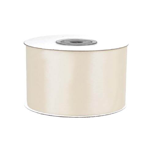 Satinband 50mm x 25m Rolle - FARBAUSWAHL in 3/6/12/18/25/38/50/75/100mm - farbecht & waschbar - Schleifenband für Hochzeit - Geschenkband zum Verpacken Dekorieren Basteln - Champagner 815 von Creativery