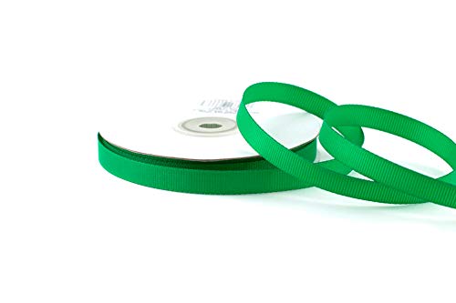 25m Ripsband 10mm Schleifenband Deko Band Hochzeit Geschenkband mattes Satinband Farbe grün 580 von Creativery