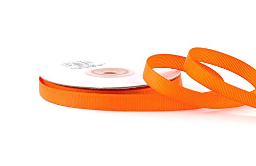 25m Ripsband 10mm Schleifenband Deko Band Hochzeit Geschenkband mattes Satinband Farbe orange 668 von Creativery
