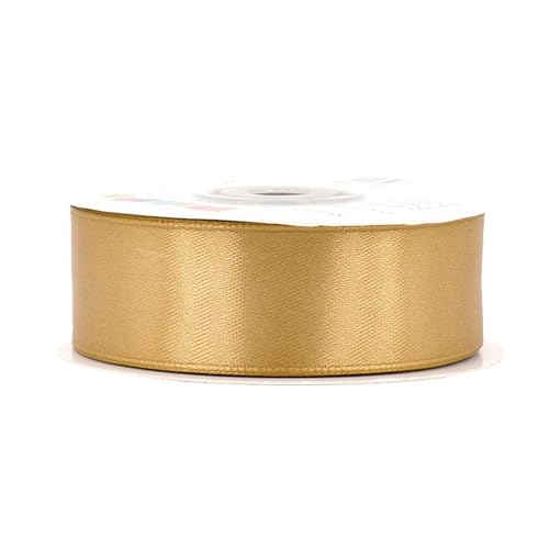 Satinband 25mm x 25m Rolle - FARBAUSWAHL in 3/6/12/18/25/38/50/75/100mm - farbecht & waschbar - Schleifenband für Hochzeit - Geschenkband zum Verpacken Dekorieren Basteln - Hellgold 680 Satinband 25mm x 25m Rolle - FARBAUSWAHL in 3/6/12/18/25/38/50/75/100mm - farbecht & waschbar - Schleifenband für Hochzeit - Geschenkband zum Verpacken Dekorieren Basteln - Hellgold 680 von Creativery