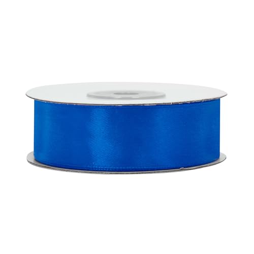 Satinband 25mm x 25m Rolle - FARBAUSWAHL in 3/6/12/18/25/38/50/75/100mm - farbecht & waschbar - Schleifenband für Hochzeit - Geschenkband zum Verpacken Dekorieren Basteln - Blau 352 von Creativery