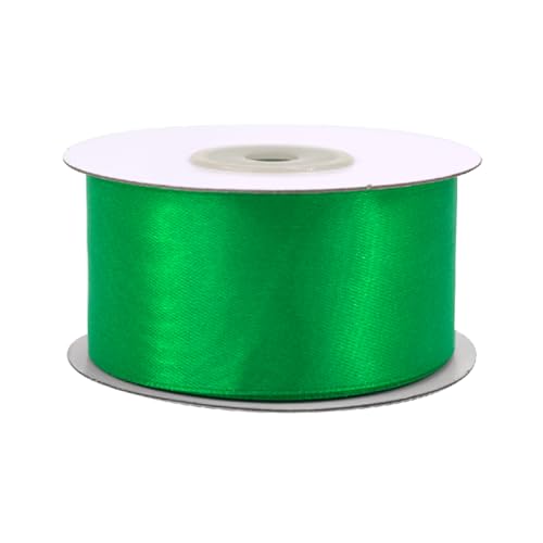 Satinband 38mm x 25m Rolle - FARBAUSWAHL in 3/6/12/18/25/38/50/75/100mm - farbecht & waschbar - Schleifenband für Hochzeit - Geschenkband zum Verpacken Dekorieren Basteln - Grün 580 von Creativery