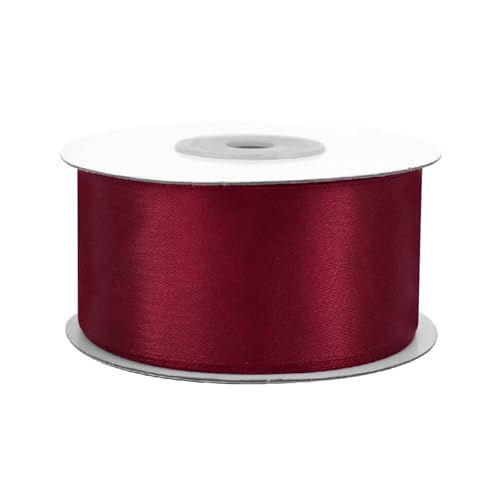 Satinband 38mm x 25m Rolle - FARBAUSWAHL in 3/6/12/18/25/38/50/75/100mm - farbecht & waschbar - Schleifenband für Hochzeit - Geschenkband zum Verpacken Dekorieren Basteln - Bordeaux 270 von Creativery