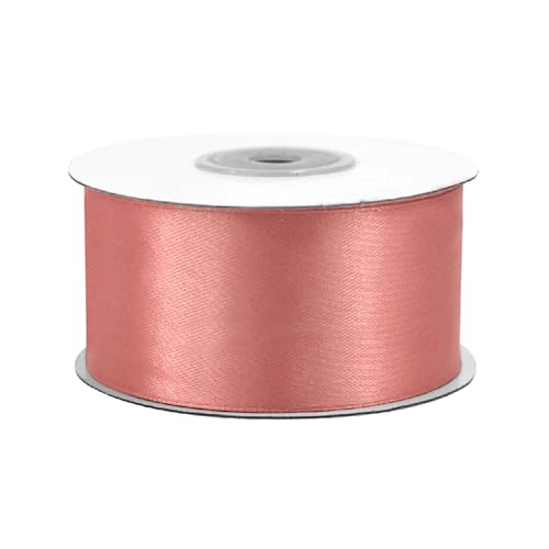 Satinband 38mm x 25m Rolle - FARBAUSWAHL in 3/6/12/18/25/38/50/75/100mm - farbecht & waschbar - Schleifenband für Hochzeit - Geschenkband zum Verpacken Dekorieren Basteln - Rosegold 755 von Creativery