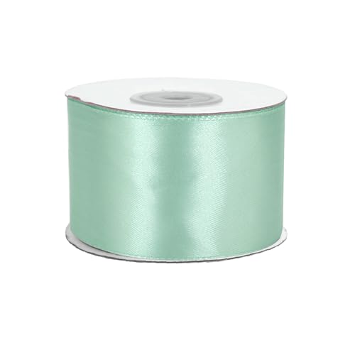 Satinband 50mm x 25m Rolle - FARBAUSWAHL in 3/6/12/18/25/38/50/75/100mm - farbecht & waschbar - Schleifenband für Hochzeit - Geschenkband zum Verpacken Dekorieren Basteln - Helltürkis/Aqua 314 von Creativery