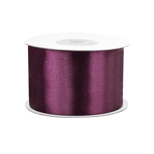 Satinband 50mm x 25m Rolle - FARBAUSWAHL in 3/6/12/18/25/38/50/75/100mm - farbecht & waschbar - Schleifenband für Hochzeit - Geschenkband zum Verpacken Dekorieren Basteln - Beere 280 von Creativery