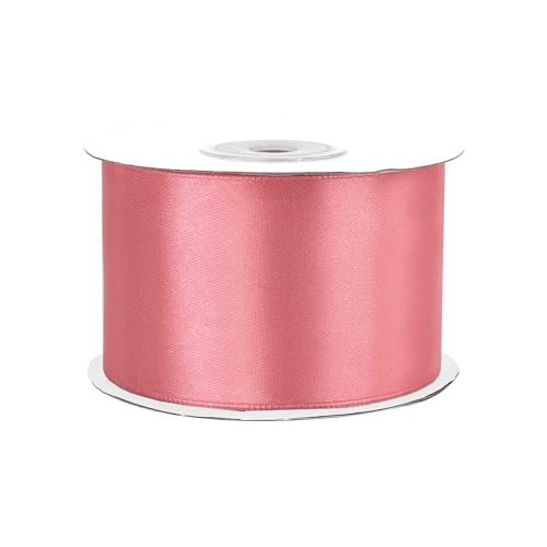 Satinband 50mm x 25m Rolle - FARBAUSWAHL in 3/6/12/18/25/38/50/75/100mm - farbecht & waschbar - Schleifenband für Hochzeit - Geschenkband zum Verpacken Dekorieren Basteln - Koralle 238 von Creativery