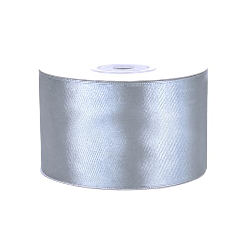 Satinband 50mm x 25m Rolle - FARBAUSWAHL in 3/6/12/18/25/38/50/75/100mm - farbecht & waschbar - Schleifenband für Hochzeit - Geschenkband zum Verpacken Dekorieren Basteln - Dunkelgrau 077 von Creativery