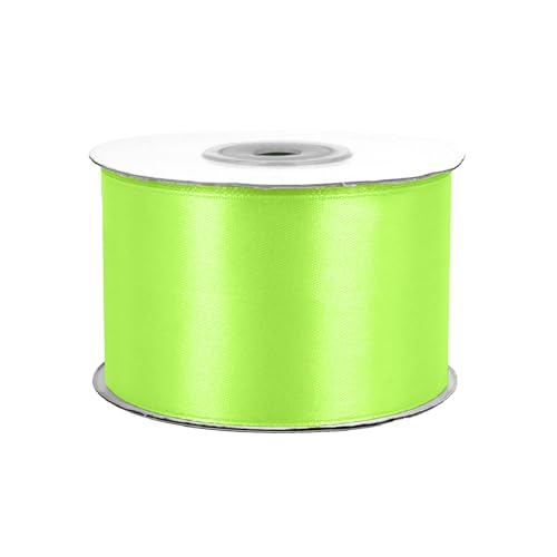 Creativery 25m Rolle Satinband 50mm (hell grün 556) // Schleifenband Deko Band Geschenkband Dekoration Hochzeit Taufe Geburtstag Dekoband einseitig 5cm von Creativery