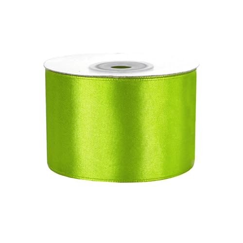 Satinband 50mm x 25m Rolle - FARBAUSWAHL in 3/6/12/18/25/38/50/75/100mm - farbecht & waschbar - Schleifenband für Hochzeit - Geschenkband zum Verpacken Dekorieren Basteln - Lindgrün 548H von Creativery